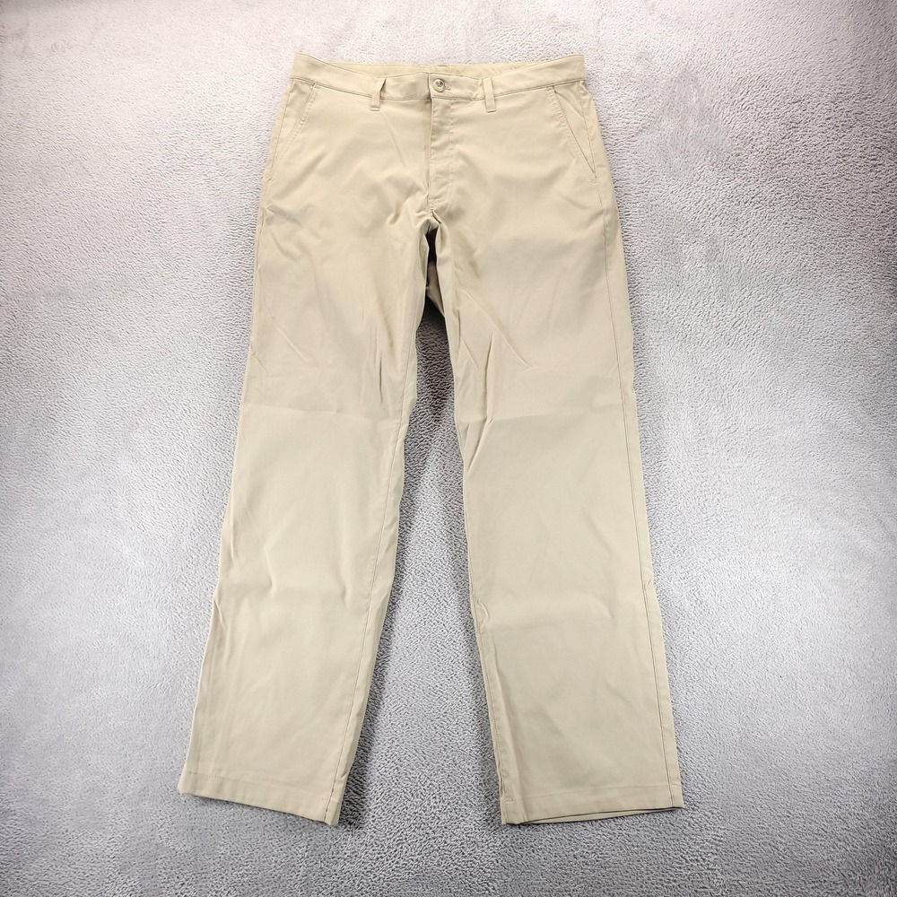 Eddie Bauer Pants Mens 34x32 Beige Nylon Chino Outdoor Travel Stretch Casual